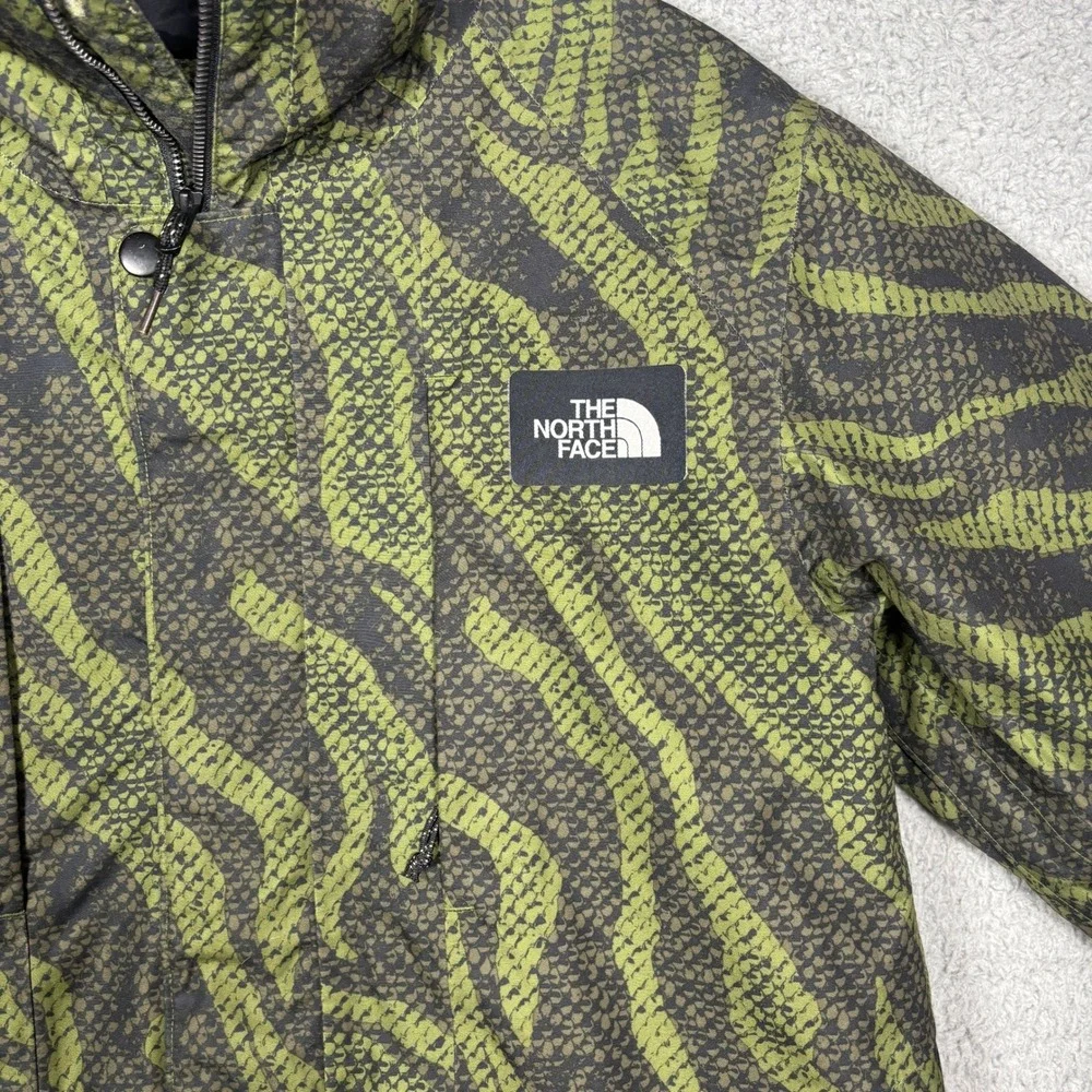 The North Face Mens Green Snakeskin Print Hooded Shell Jacket Size M 1843